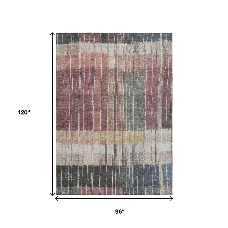 HomeRoots Striped Transitional Rectangle Outdoor Rug