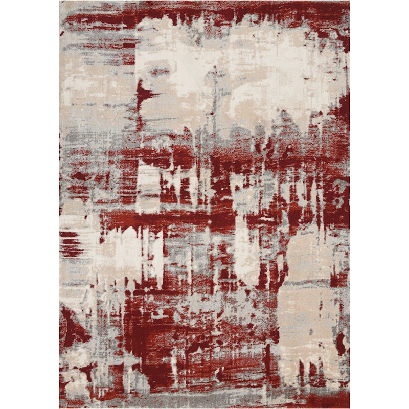 Fuvoz Abstract Modern Stain Resistant Area Rug By HomeRoots - 70' X '46' X '0.5