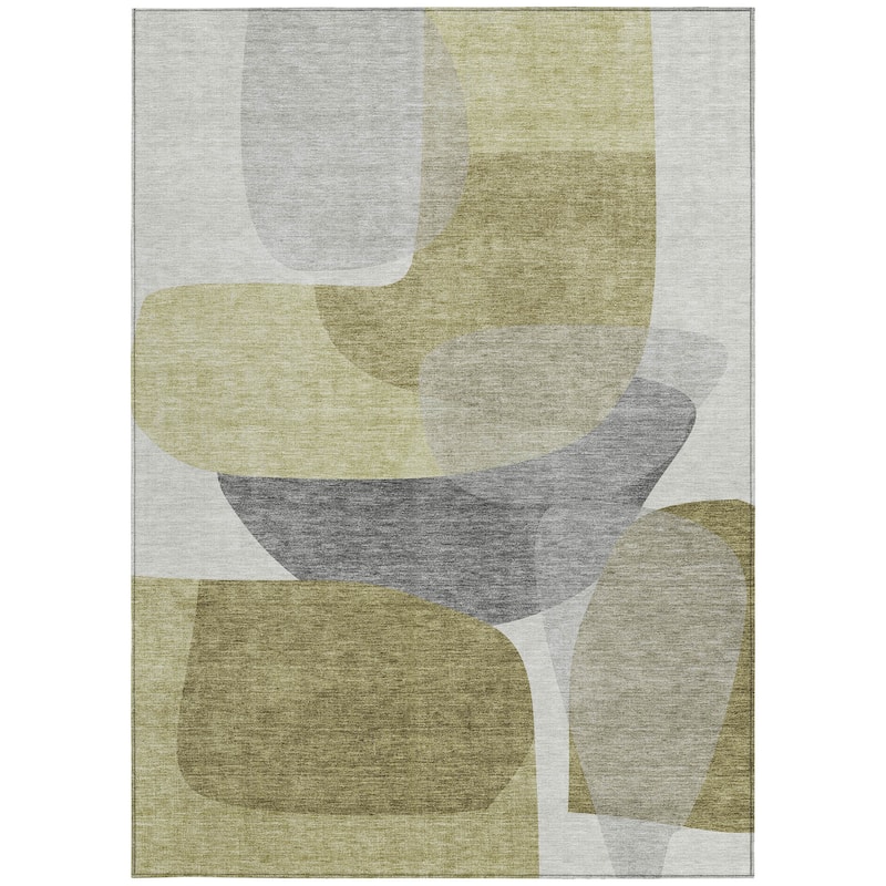 HomeRoots Abstract Transitional Rectangle Outdoor Rug