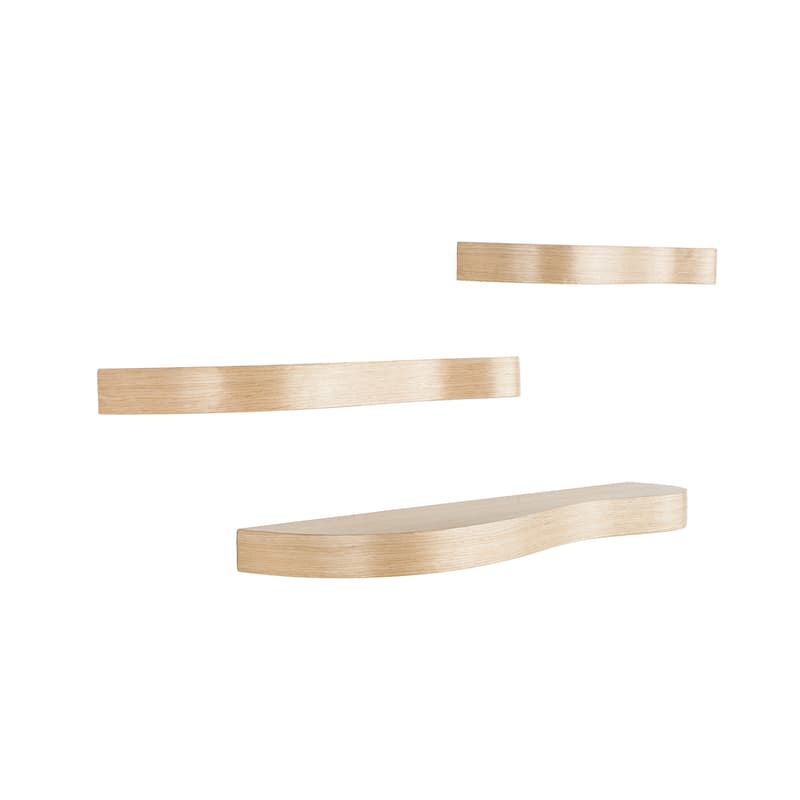 Wood Handmade Wall Shelf with Various Sizes - Set of 3 Black or Brown - Roche River Decor