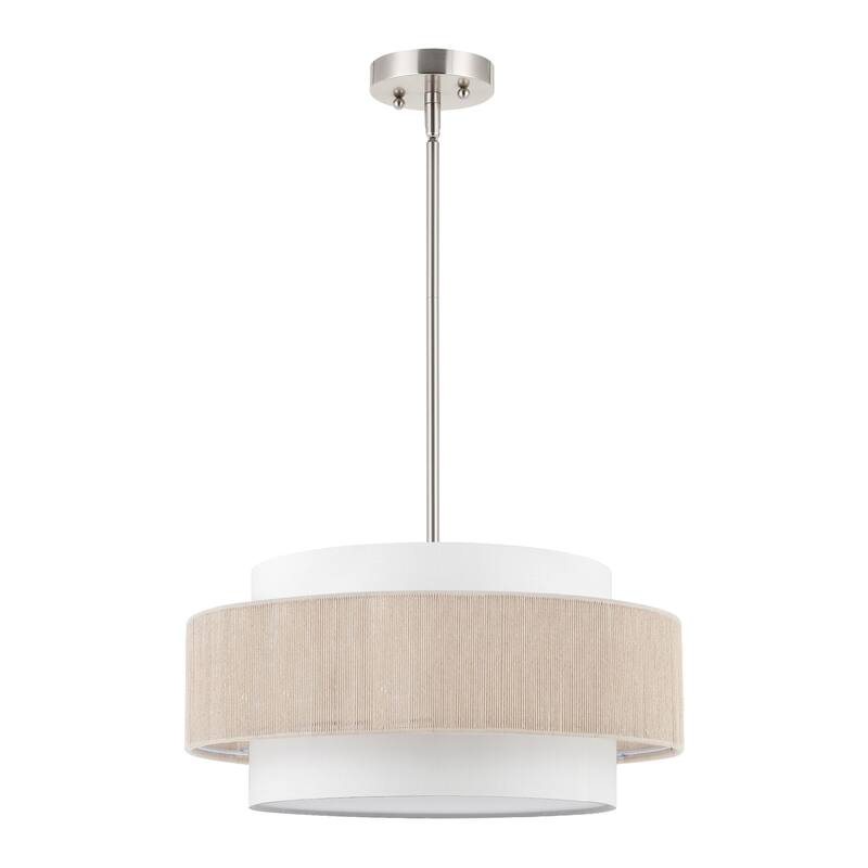 GetLedel 18" 4-Light Double Drum Shaded Chandelier