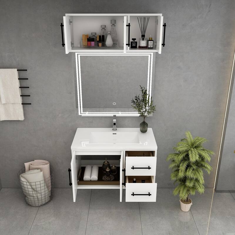 Victoria 36'' L Wall-Mounted Vanity Set with Motion Sensor LED light Top Cabinet