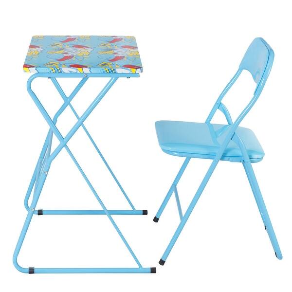 Shop Costway Kids Folding Table Chair Set Study Writing Desk