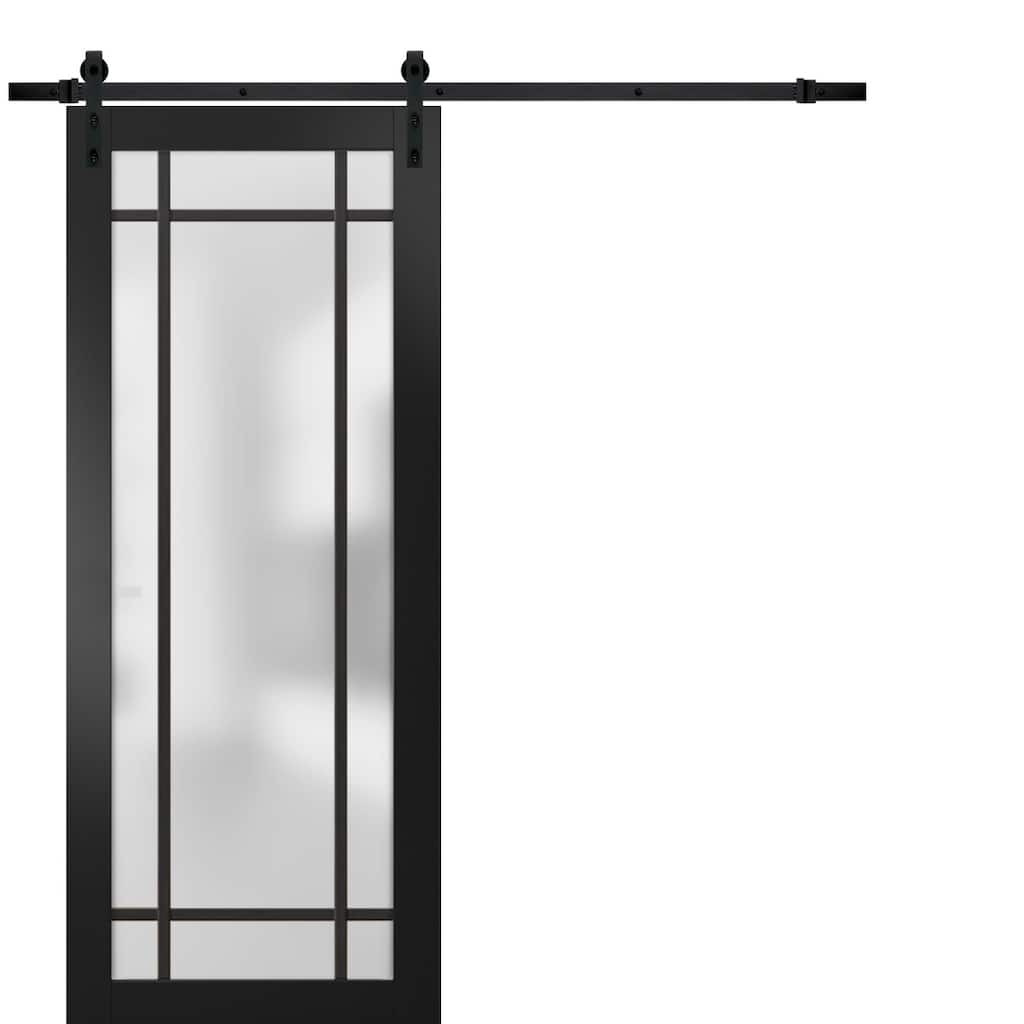 Sturdy Barn Door 18 x 80 Planum 2112 Matte Black 6.6FT