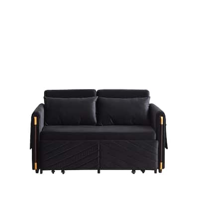 54Inch Convertible Sleeper Sofa with Pull Out Bed and 2 Arm Pockets