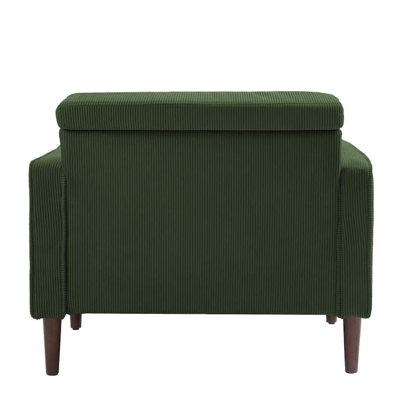 UIXE Upholstered Wide Comfy Accent Club Chair with Wood Leg - 34.6" W x 30.6" D x 28.7" H