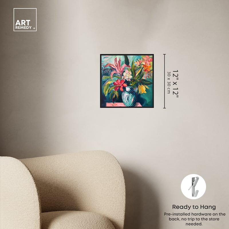 Art Remedy Vase Of Tropical Flowers Framed Flowers In Vase Paintings