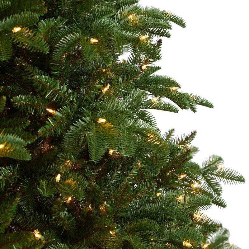 8ft. Spruce Artificial Christmas Tree with 700 Warm White Lights & 3412 Branches - Towering Holiday X-Mas Centerpiece