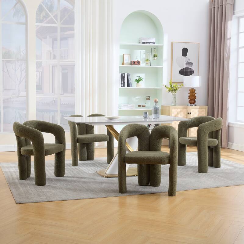Velvet Fabric Upholstered Accent Chair Set of 2