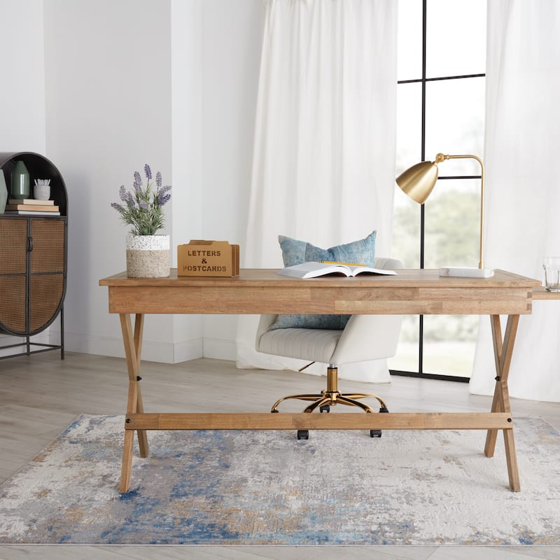 Ridley Abstract Gray/ Blue Area Rug