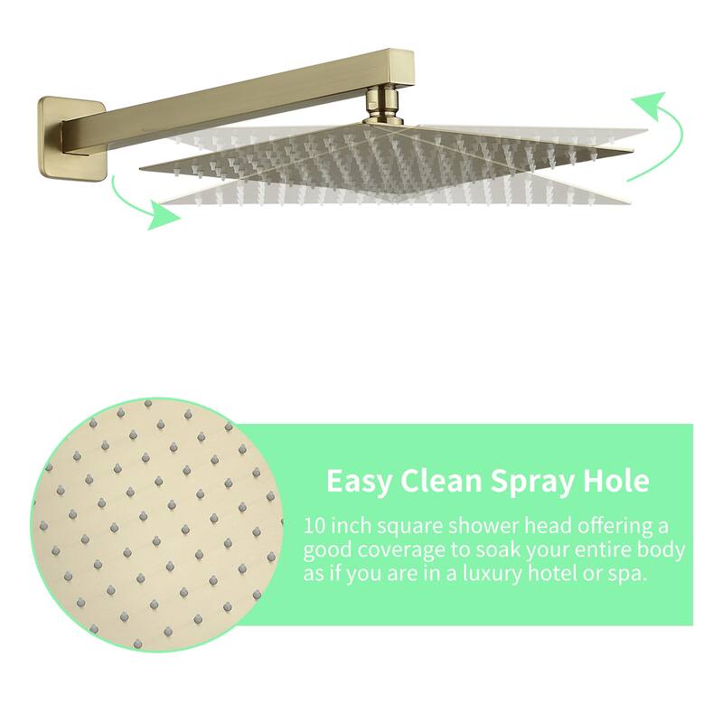 Shower System 10 Inch Bathroom Luxury Rain Mixer Shower Combo Set Wall Mounted Rainfall Shower Head and Handheld System