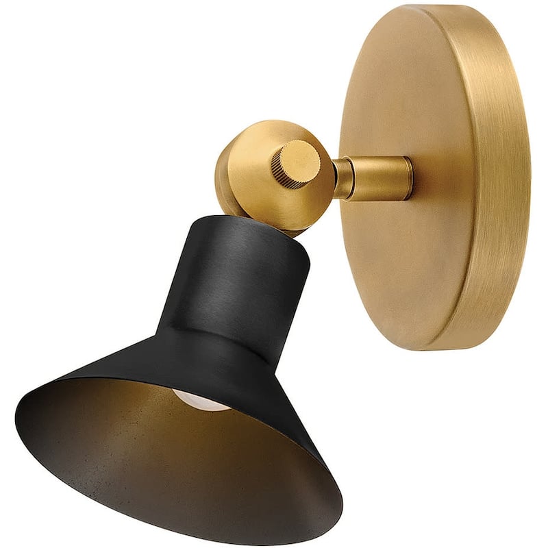 Hinkley Lighting 48490 Dom 7" Tall LED Wall Sconce - Heritage Brass / Black
