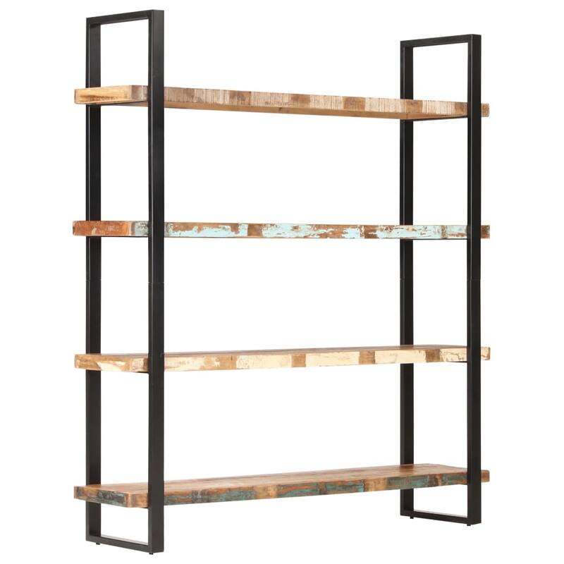 vidaXL 4-Tier Bookcase 63"x15.7"x70.9" Solid Reclaimed Wood