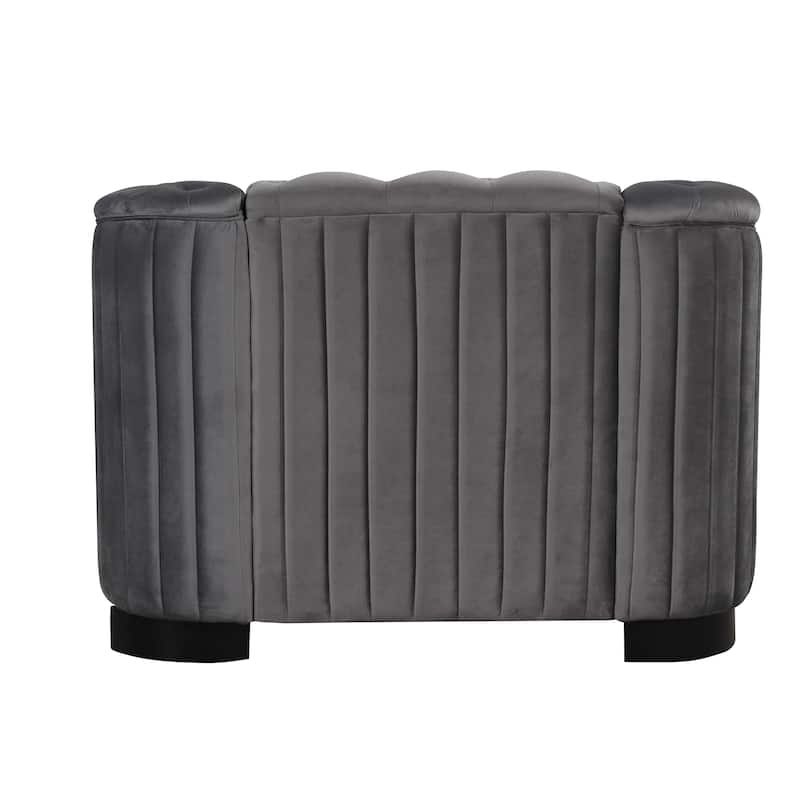 Velvet Upholstered Accent Sofa,Modern Single Sofa Chair With Thick Removable Seat Cushion