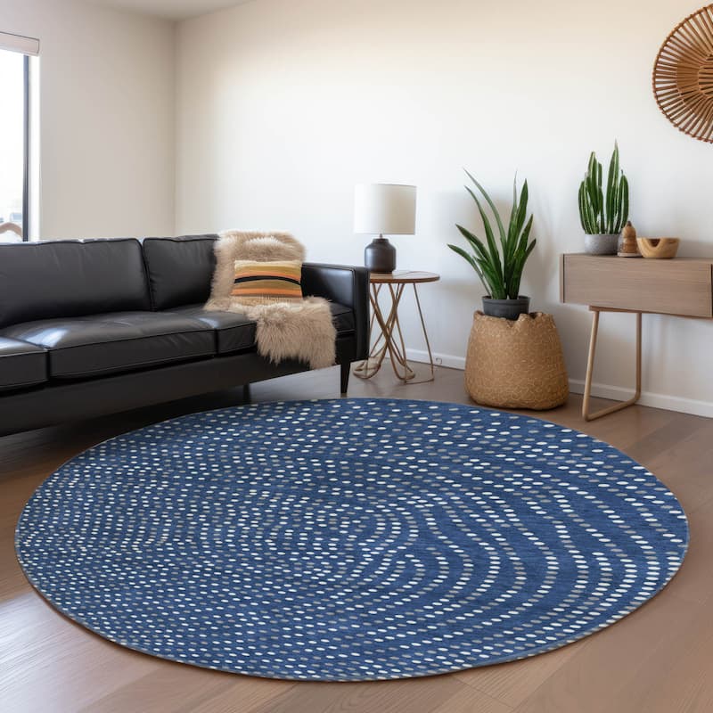 Premium Washable Super Soft Modern Confetti Mayfield Rug - Navy - 8' x 8'