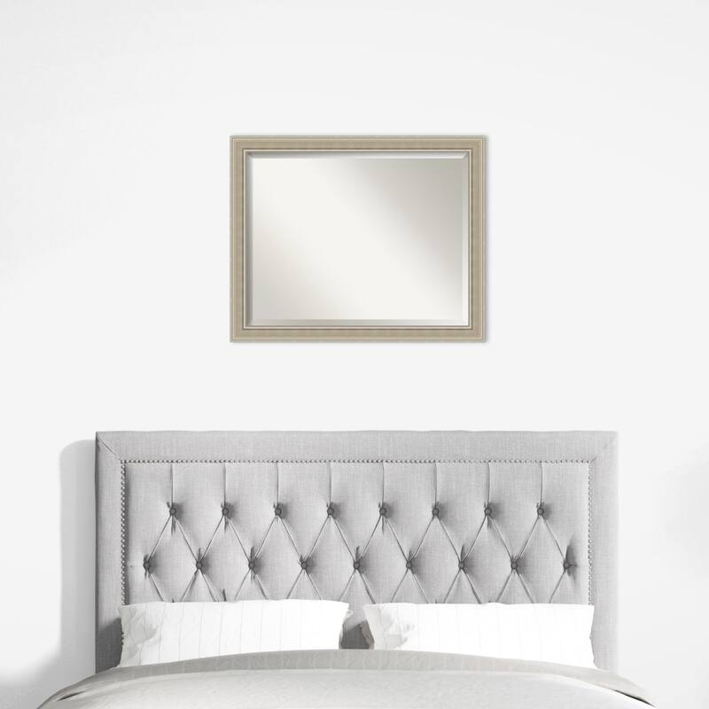 Mezzo Silver Beveled Wood Framed Wall Mirror - Mezzo Silver