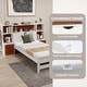 preview thumbnail 10 of 8, Bed Frame with Storage Headboard and Nightstands-Twin Size