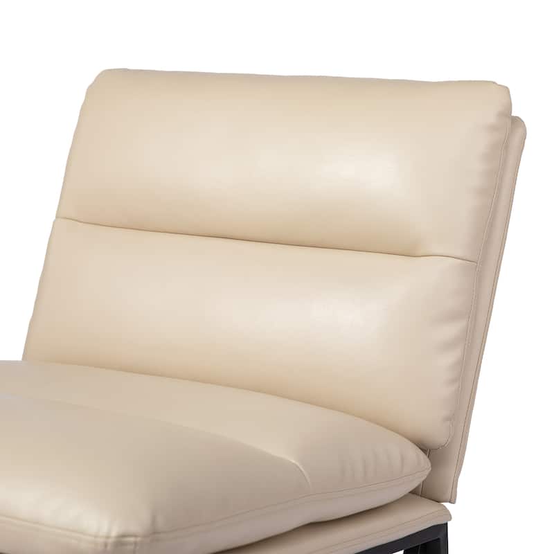Glitzhome 30.25"H Modern Soft PU Leather Armless Accent Chair