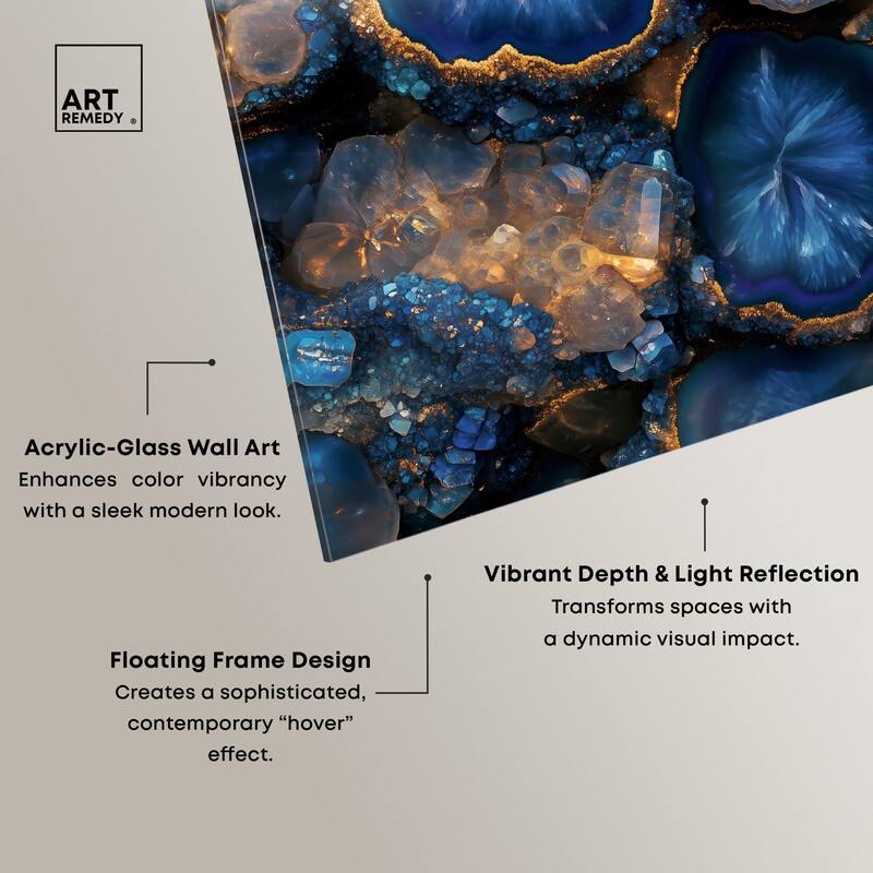 Oceanic Gold Sparkle Acrylic by Art Remedy, Ready to Hang