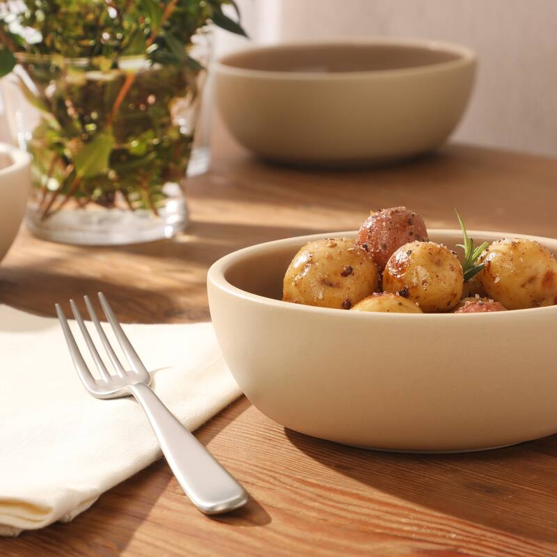Gibson Elite - Made in Portugal - Port Gaia 4 Piece Cereal Bowl Set, 6.2" Stoneware Reactive Glaze, Dessert & Snack Bowls