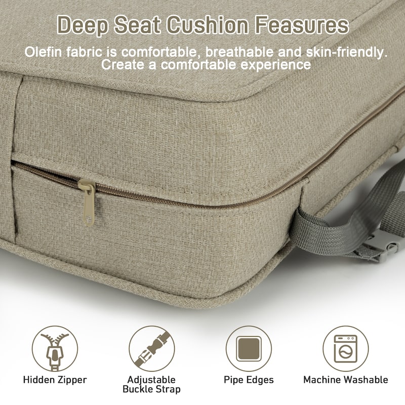 Aoodor Outdoor Deep Seat Chair Cushion Set (2 Back 2 Seater 2 Pillow)