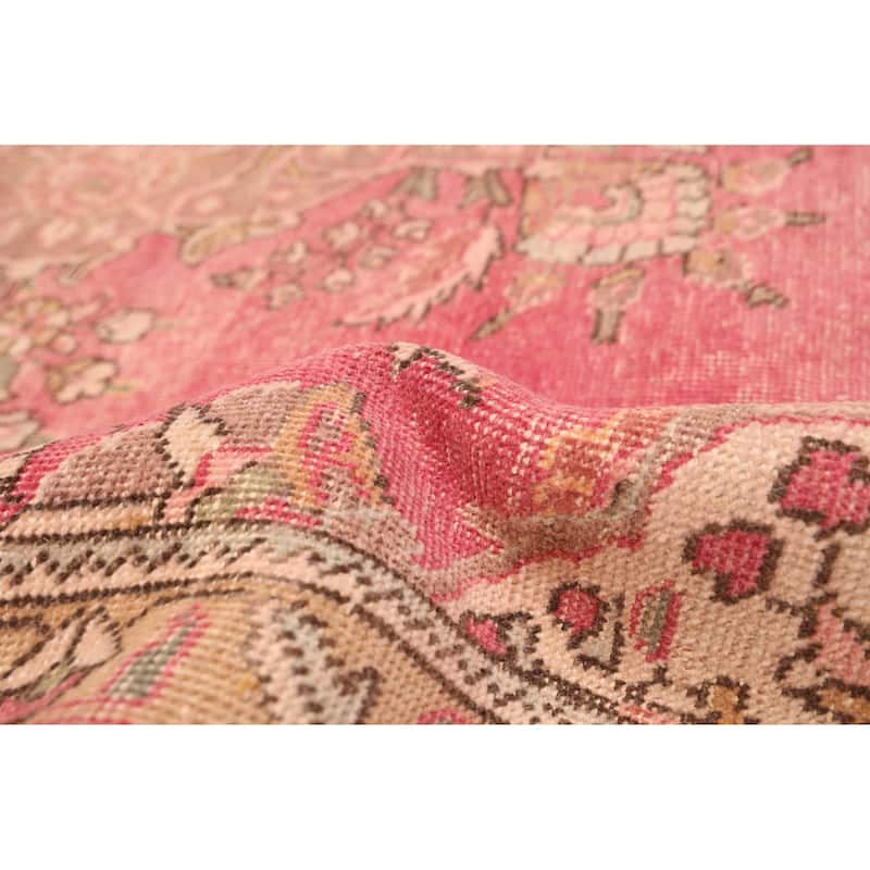 ECARPETGALLERY Hand-knotted Antalya Vintage Dark Pink Wool Rug - 9'6 x 12'6