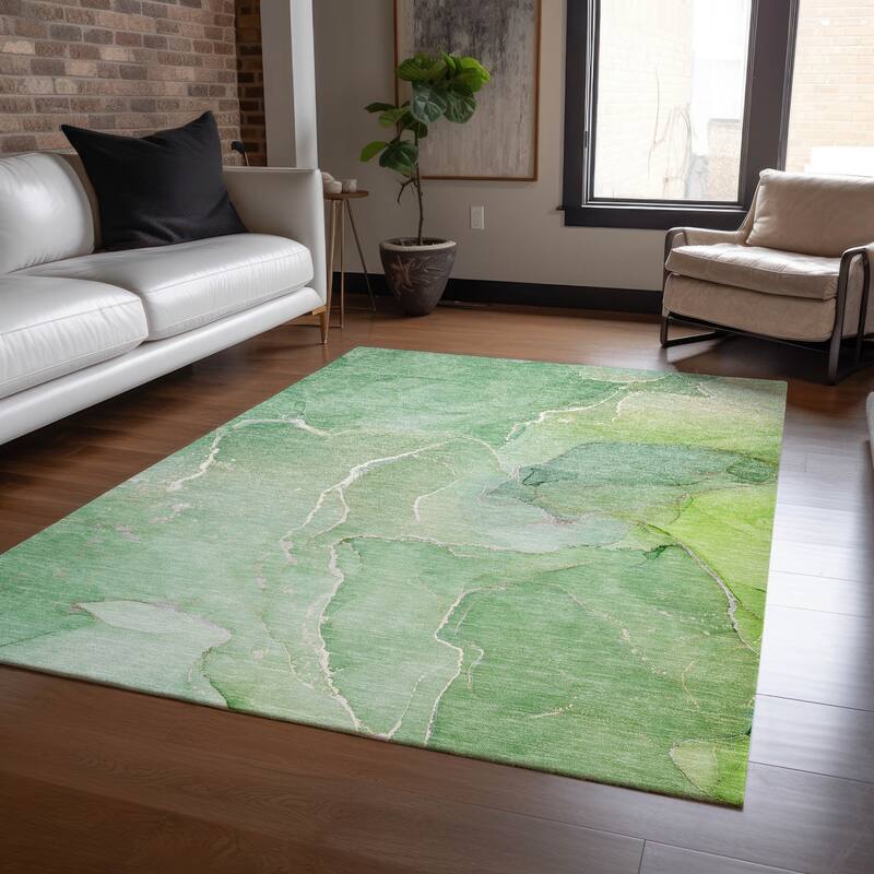 Allus Artistic Abstract Weather Resistant Classic Meets Modern Outdoor Rug