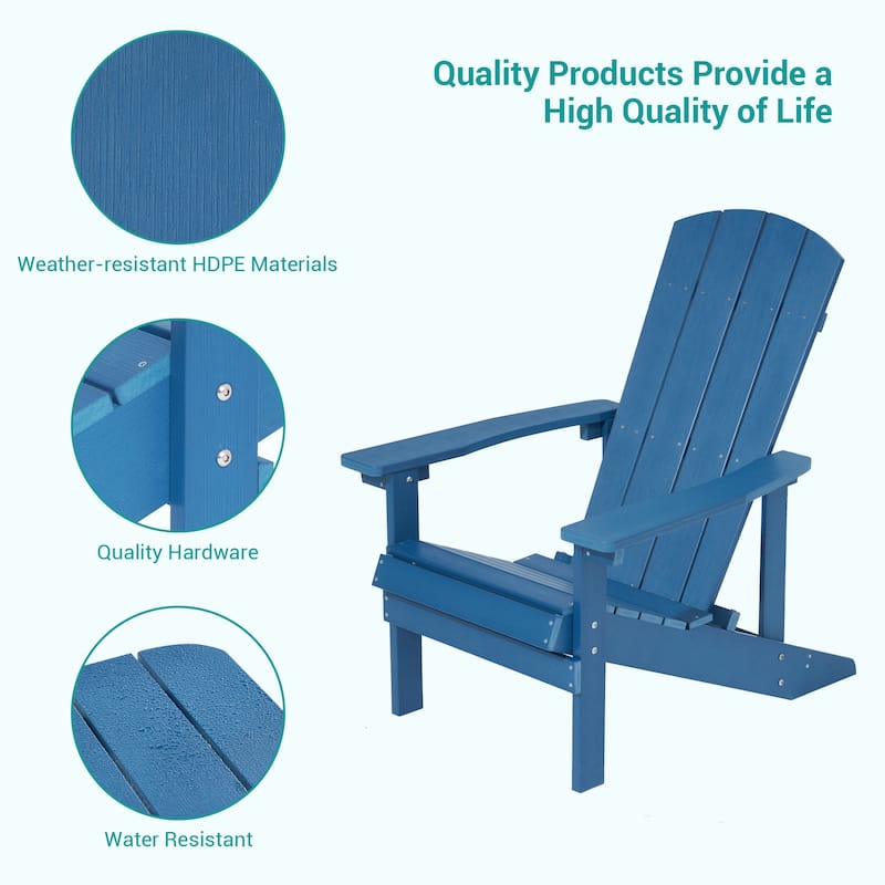 Bonosuki Weather-resistant Wood Outdoor Adirondack Chairs-Set of 4