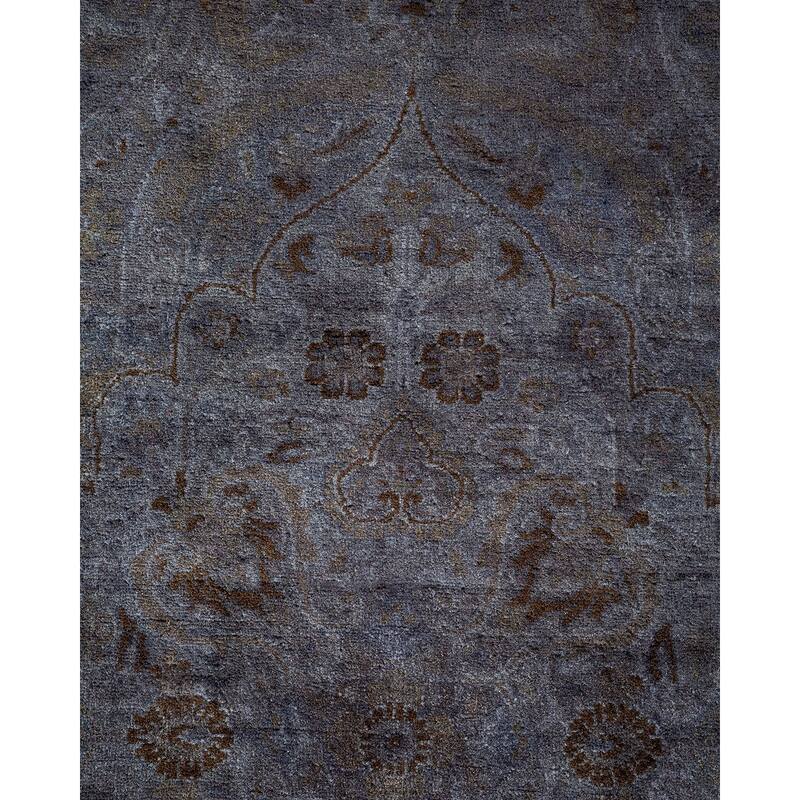 Overton Hand Knotted Wool Vintage Inspired Modern Contemporary Overdyed Gray Area Rug - 4' 2" x 6' 1"