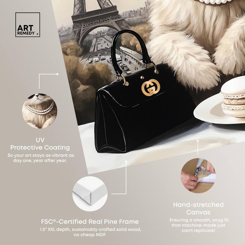 Cat in Paris Treats Canvas by Art Remedy, Gallery Wrapped