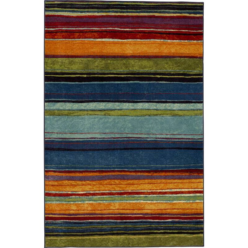 The Curated Nomad Sultan Multicolor Striped Boho Area Rug - 5' x 8' - Multi - Runner/Rectangle