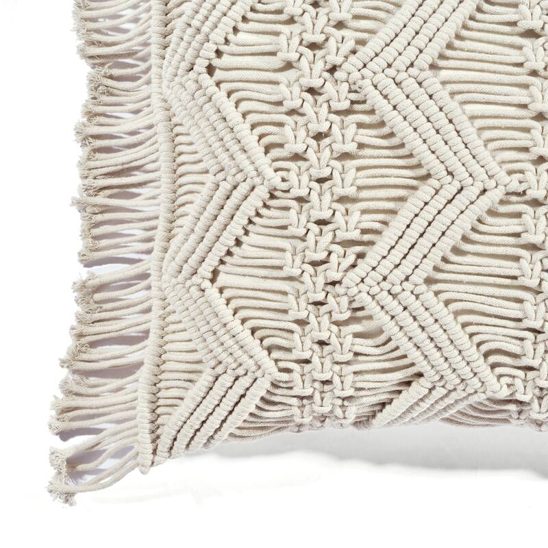 Lush Decor Studio Chevron Macrame Decorative Pillow Cover