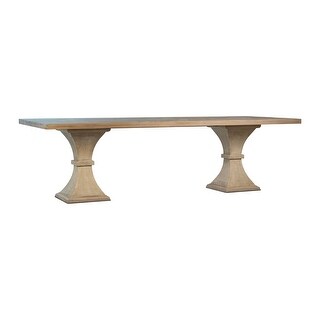 Kevin 106-inch Rectangular Reclaimed Pine Double Pedestal Dining Table ...