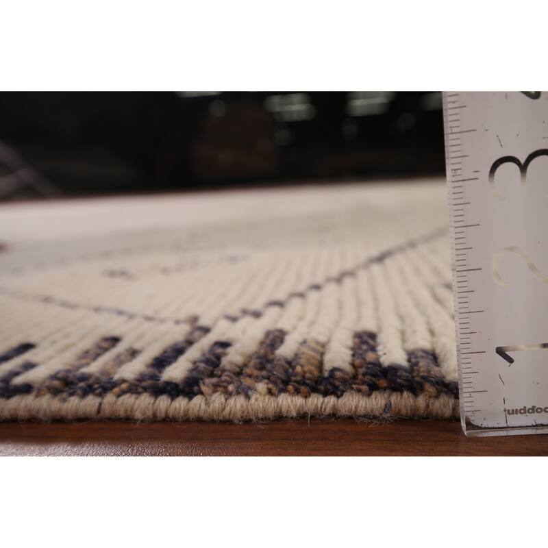 Trellis Moroccan Oriental Area Rug Handmade Geometric Wool Carpet - 9'0"x 12'5"