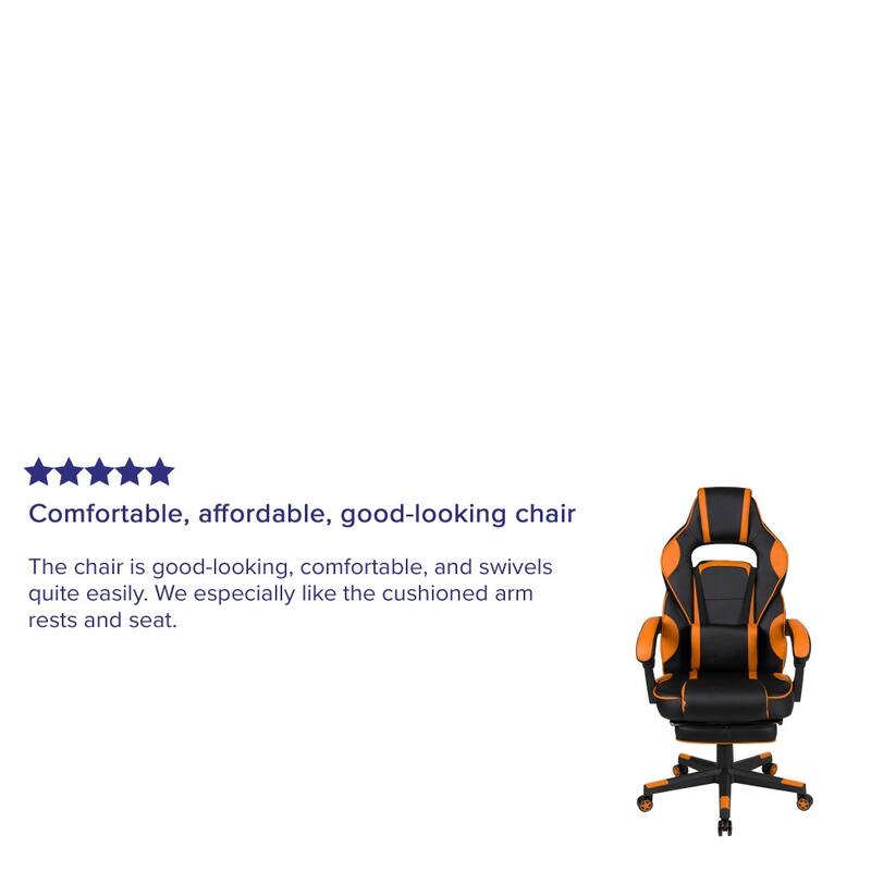 Ergonomic Gaming Chair -Recline Back/Arms, Footrest, Massaging Lumbar