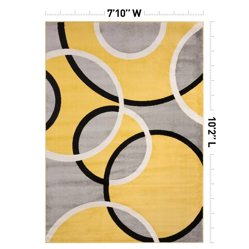 World Rug Gallery Modern Abstract Circles Area Rug