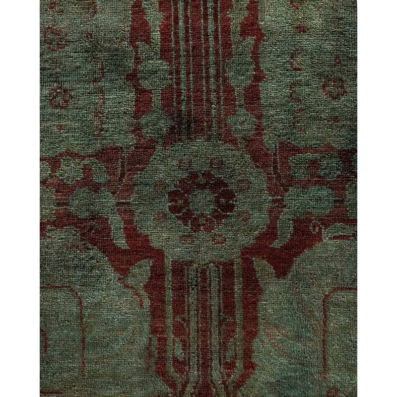 Overton Hand Knotted Wool Vintage Inspired Modern Contemporary Overdyed Gray Area Rug - 9' 0" x 12' 6"
