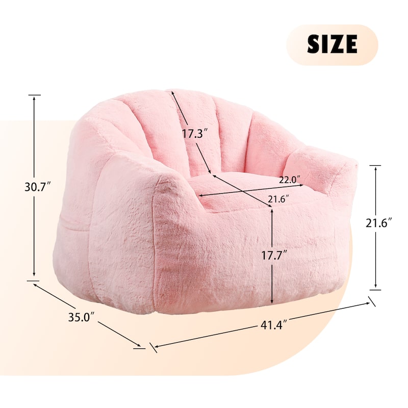 Arm Chair Side Chair Pink Bean Bag Sofa Chair Lounge Chair with Armrests, Leisure Chair Accent Chair