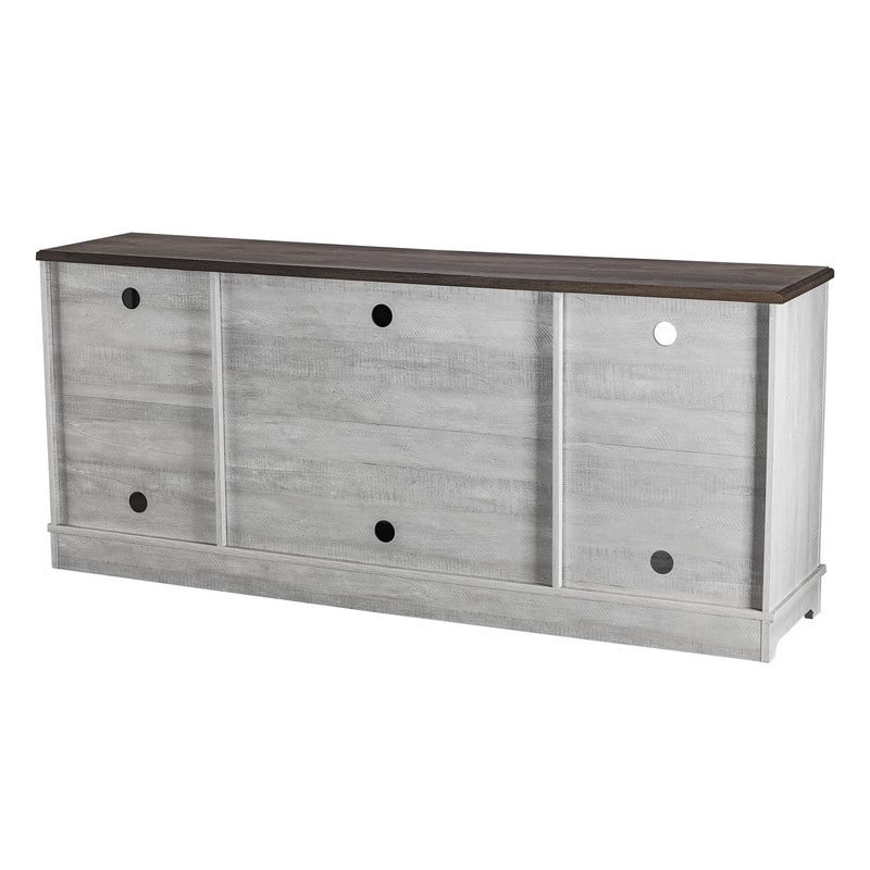 70-inch Extra-Wide Rustic TV Stand for 80" TVs - Natural Wood Finish