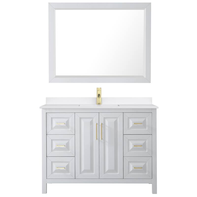 Daria 48-inch Single Vanity, Single Hole Quartz Top, 46-inch Mirror