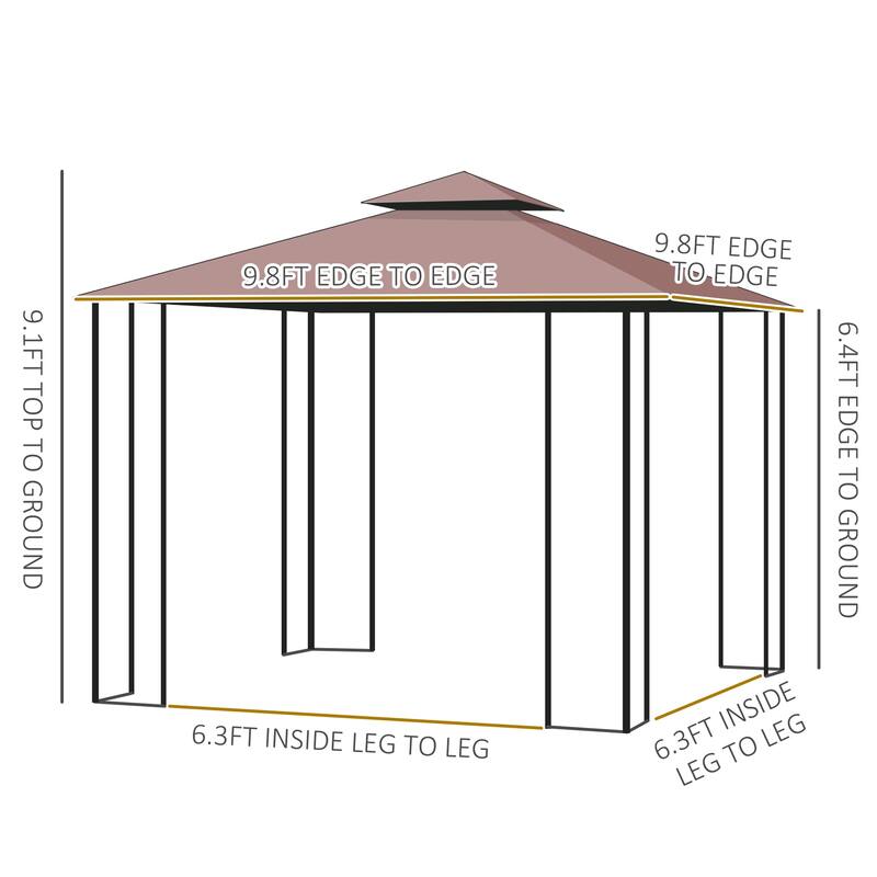 Double Roof Outdoor Gazebo Canopy Shelter