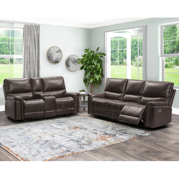 Abbyson Cranbury Power Reclining Sofa and Loveseat. Opens flyout.