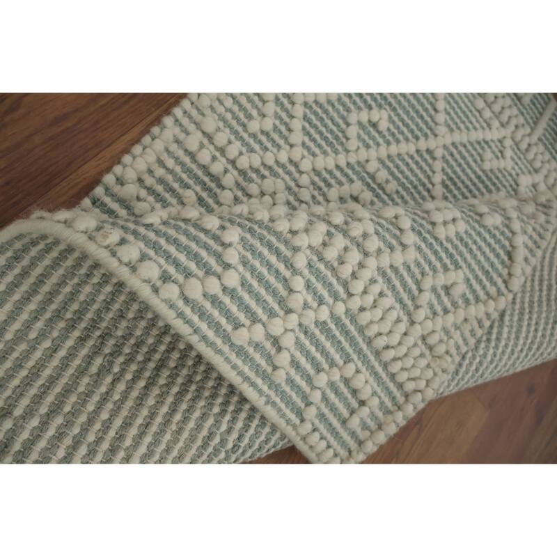 Hand Knotted Oriental 100% Wool Carpet Modern Geometric Greys & Charcoal Modern Gotti Design Area Rug - 3' 0'' X 2' 3''