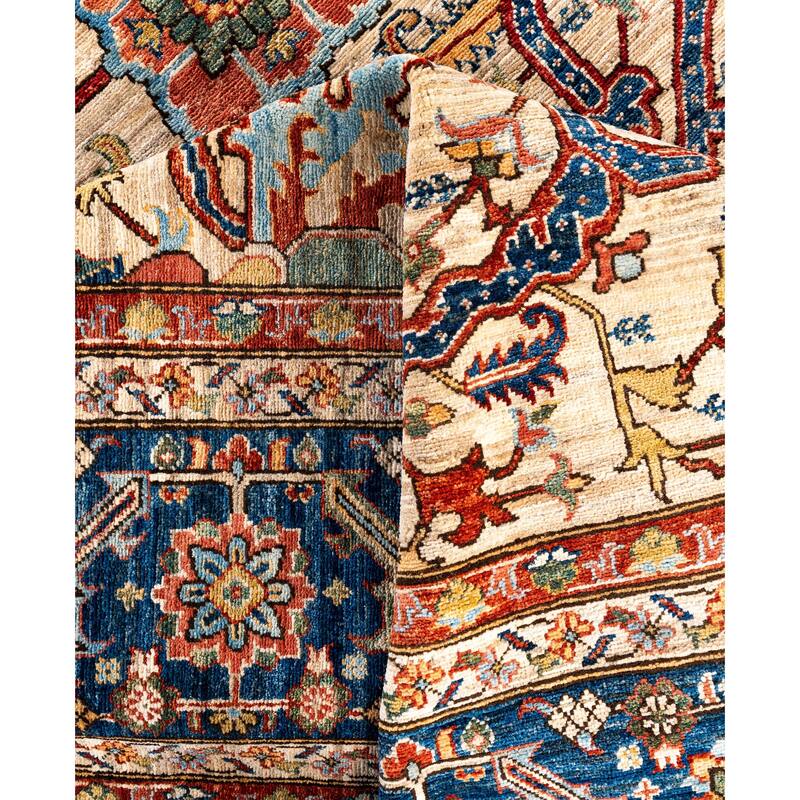 Serapi One-of-a-Kind Hand-Knotted Area Rug - Ivory - 9' 0" x 12' 3"