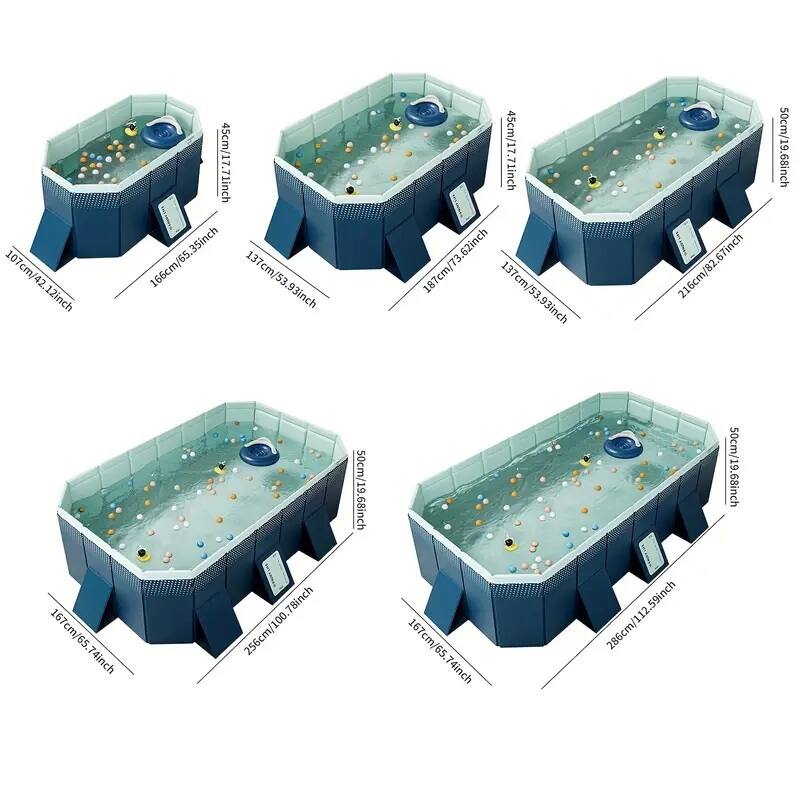 PVC Folding Pool Non-Inflatable for Outdoor Patio Beach Garden
