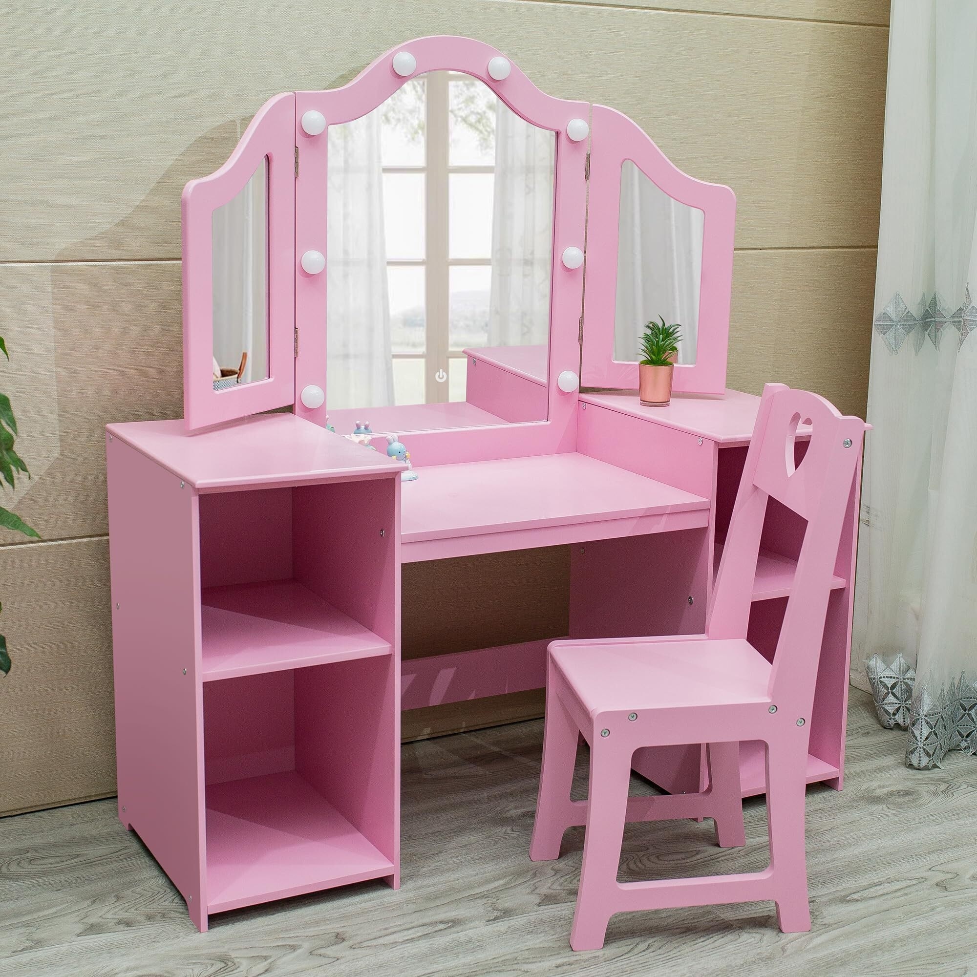 Girl vanity table with mirror best sale