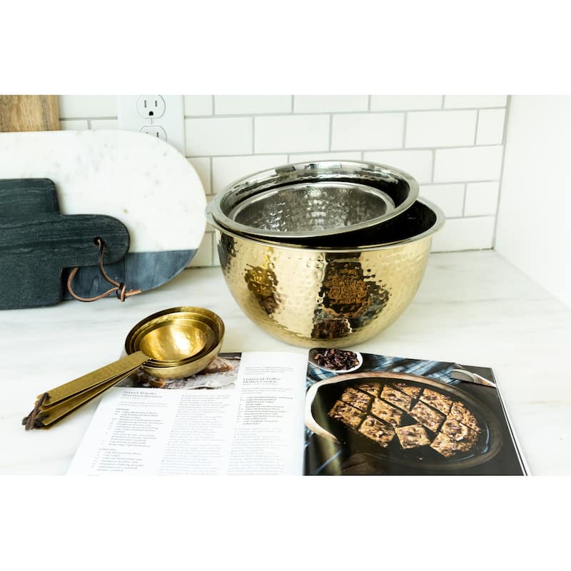 Hammered Stainless Steel Bowls (Set of 3 Sizes)