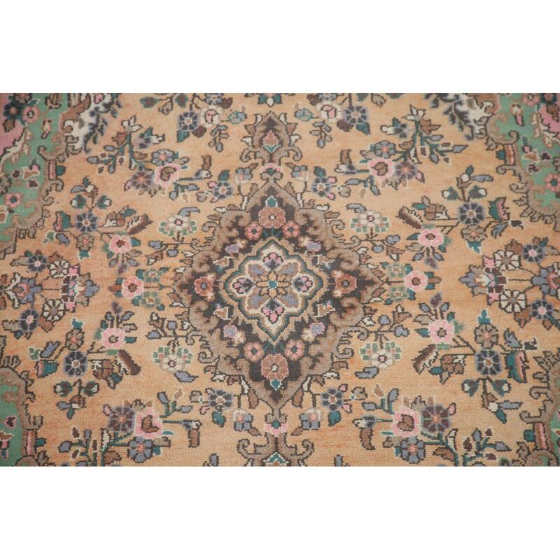 Hand Knotted Oriental 100% Wool Carpet Traditional Floral Oranges & Rust Hamedan Area Rug - 9' 1'' X 6' 0''