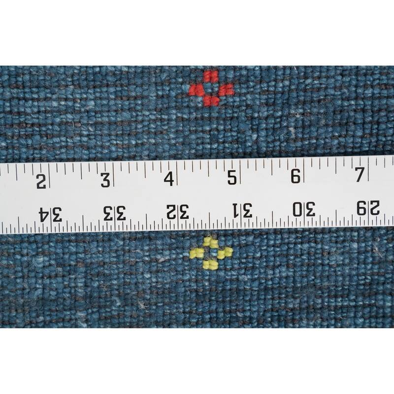 Hand Knotted Oriental Viscose Silk Carpet Tribal Animal Pictorial Navy Blue & Blues Gabbeh Area Rug - 9' 9'' X 5' 11''