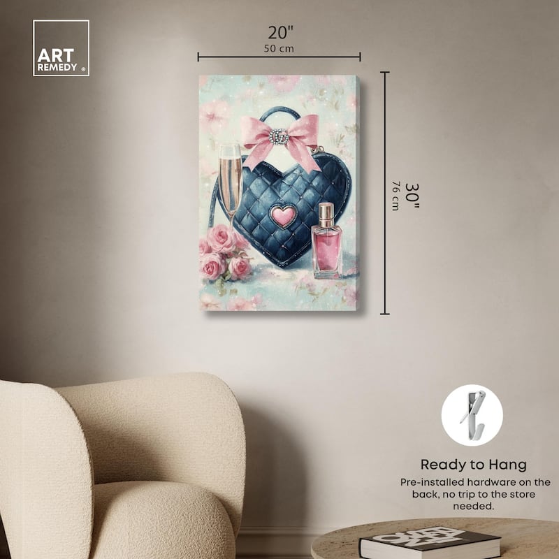 Little Heart Shaped Purse II Canvas by Art Remedy, Gallery Wrapped